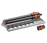Gardena Viereckregner Comfort Aquazoom 250/1: Rasensprenger zur Bewässerung kleinerer rechteckiger Flächen von 105 - 250 m², Reichweite 7-17 m, Sprengweite max. 15 m, Schmutzsieb entnehmbar (1971-20)
