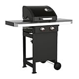 Landmann Rexon PTS 2.0 Gasgrill | 135 cm | 2 stufenlos einstellbare Edelstahlbrenner | Doppelwandiger Deckel mit Thermometer [schwarz]