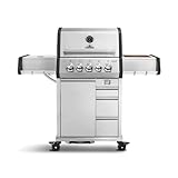 BURNHARD® Gasgrill 3-Brenner inkl. Heckbrenner, mit Gusseisen Grillrost & inkl. stabiler Abdeckhaube, Seitenkochfeld mit Infrarot Keramikbrenner - EARL