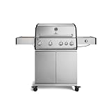 BURNHARD® Gasgrill 4-Brenner, 21,2 kW Gesamtleistung, Infrarot-Keramikbrenner, Seitenkochfeld, Edelstahl-Stabbrenner, Gussrost, große Grillfläche, Piezo-Zündung – Big FRED Deluxe BURNHARD® Gasgrill 4-Brenner, 21,2 kW Gesamtleistung, Infrarot-Keramikbrenner, Seitenkochfeld, Edelstahl-Stabbrenner, Gussrost, große Grillfläche, Piezo-Zündung – Big FRED Deluxe