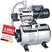 T.I.P. Hauswasserwerk HWW 4500 INOX aus Edelstahl mit 1200 W Leistung I 4350 l/h Fördermenge bis 50 m Höhe I 5 bar Druck mit Manometer I 22 L Kessel I robust, korrosionsfrei, sicher mit Überlastschutz