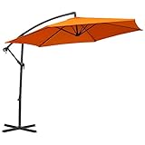 MACOShopde by MACO Möbel RABURG Ampelschirm HELIOS EASY in ORANGE - XXL Sonnenschirm neigbar mit Sonnenschutz UV50+, 3x3 m - Stoff 160g/m2 - Gewicht: 12 kg