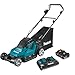Makita DLM432PT2 Akku-Rasenmäher 2x18 V / 5,0 Ah, 2 Akkus + Doppelladegerät