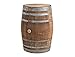 Temesso Regentonne mit Deckel, Regenfass Holzfass, Weinfass, Tonne, Eiche 225 Liter Wasserfass - original Fass (Deckel Edelstahlgriff + Wasserhahn)