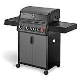 Enders Gasgrill Hyde 4 SIKR Turbo, 4-Brenner aus Edelstahl für kraftvolles direktes und indirektes Grillen, 800 °C TURBO ZONE, SWITCH GRID, Infarot-Backburner und Seitenkocher #8041