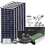 Offgridtec Autark Serie Solar Komplettsystem mit Solarmodul AGM Akku Sinus Wechselrichter und Kabelkit