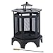 Kamino-Flam Thalia Outdoor Fireplace, Round Garden Fire Pit, Powder-coated Enamelled Steel Sheet Patio Heater with Removable Ashtray and Poker, Outdoor Chimney Log Wood Burner, Black