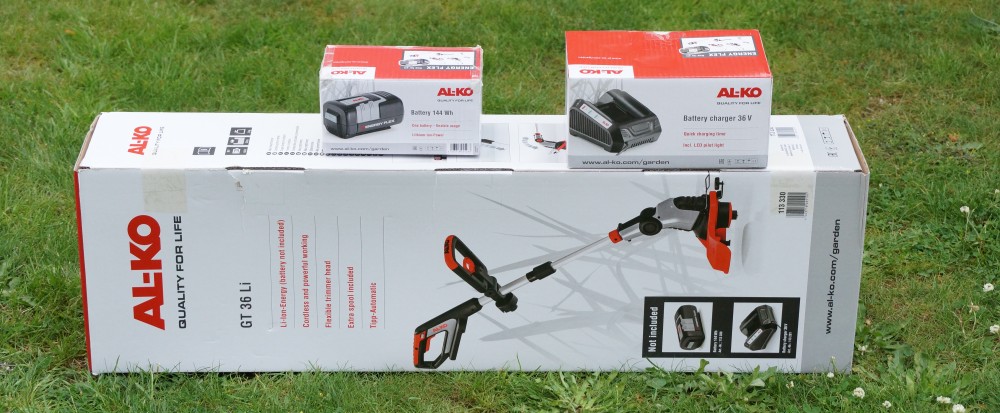 al-ko gt-36 li Verpackung Ladegeraet und Akku